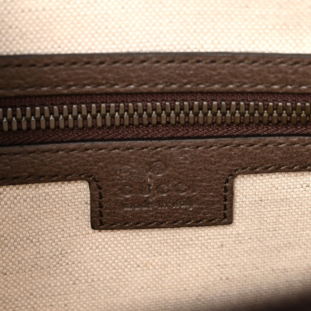 GG Supreme Monogram Web Small Ophidia Half Moon Hobo Brown