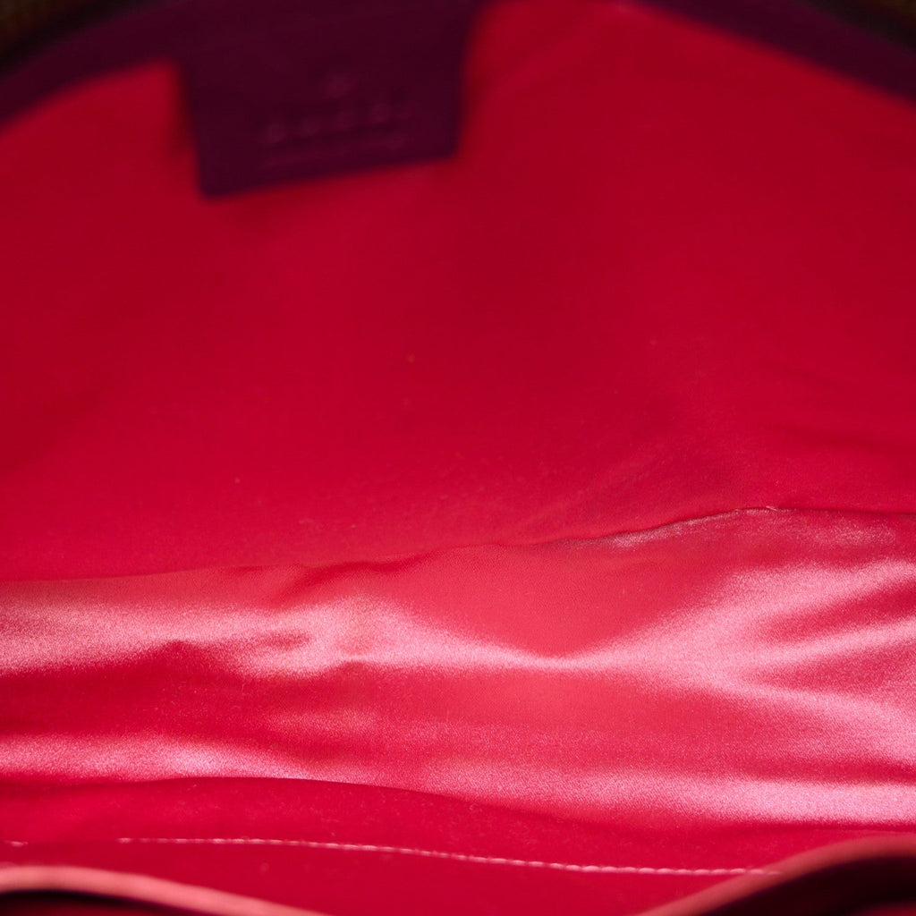 Velvet Matelasse Medium GG Marmont Shoulder Bag Fuchsia Violet Cyclamen