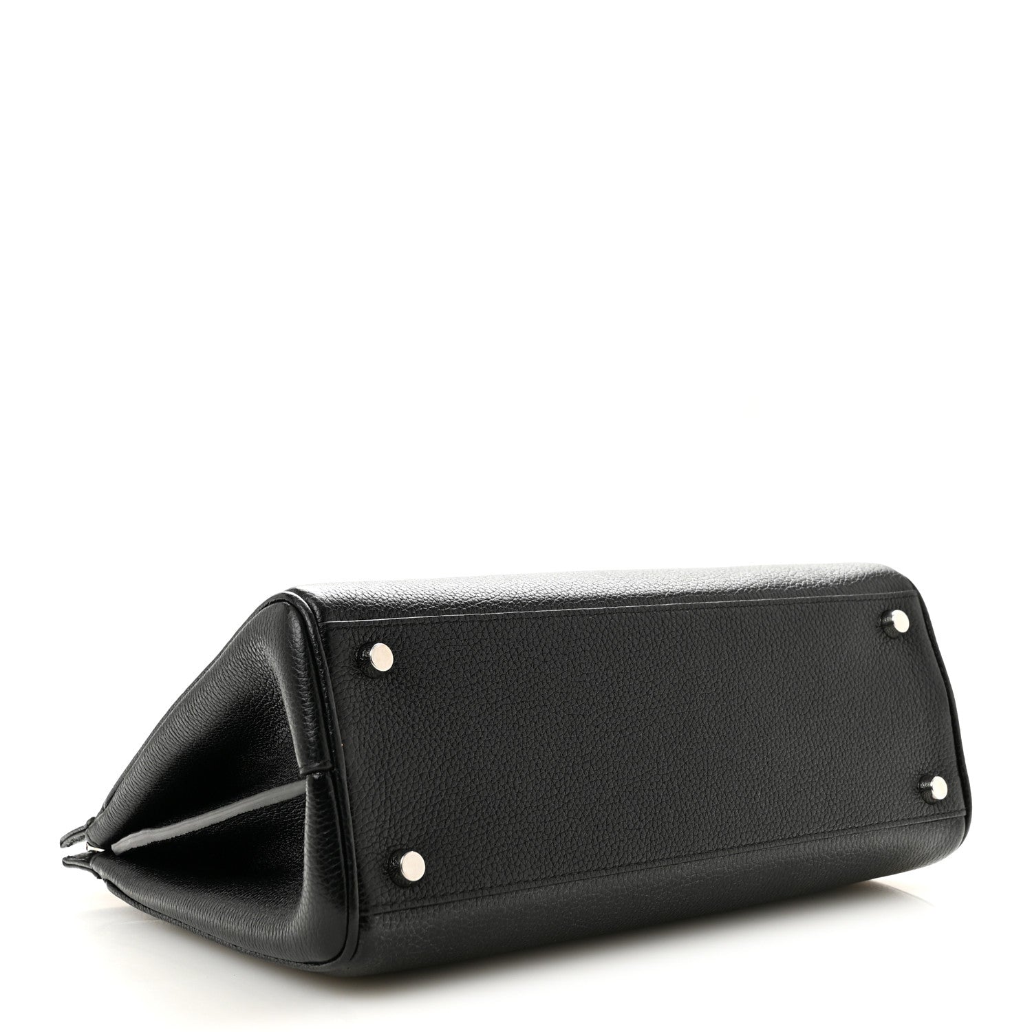 Grainy Calfskin Small Zumi Top Handle Bag Black