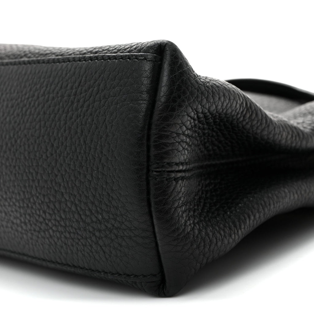 Pebbled Calfskin Small Soho Chain Shoulder Bag Black