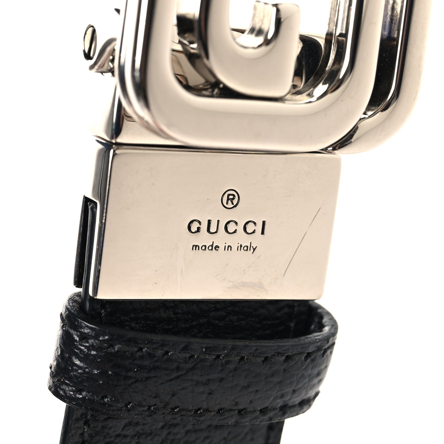 Textured Dollar Calfskin Squared Interlocking G 30mm Reversible Belt 85 34 Black