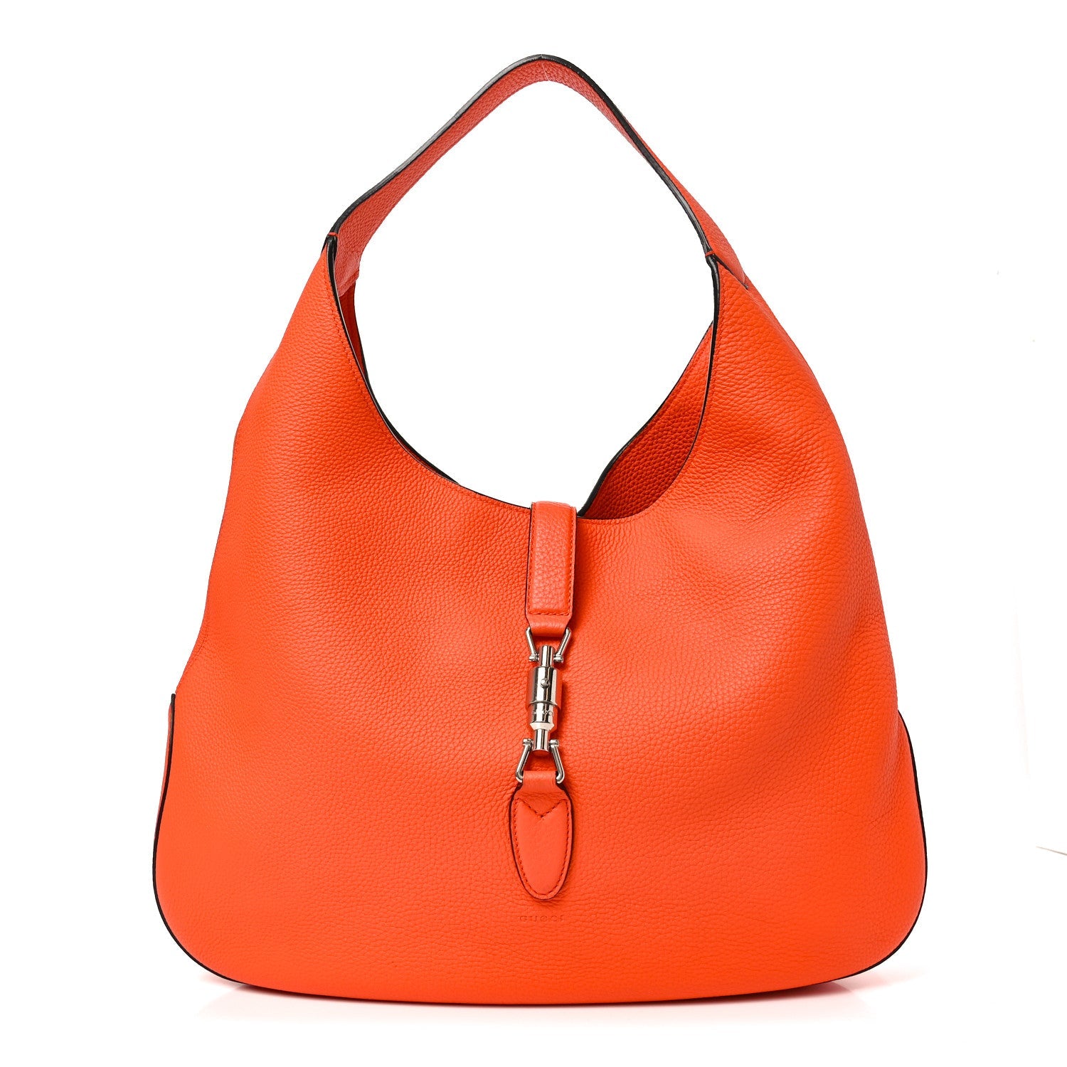 Soft Grained Calfskin Large Jackie Hobo Orange