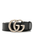 Textured Dollar Calfskin Nickel Double G 40mm Belt 85 34 Black
