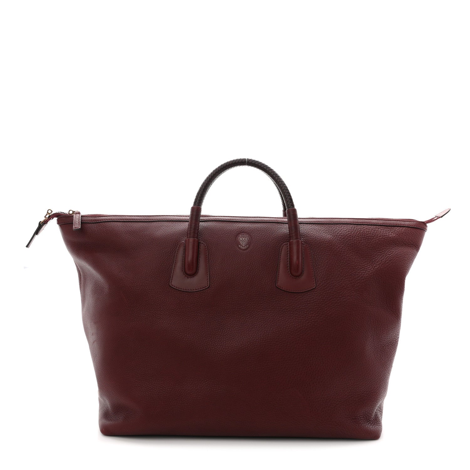 Grained Calfskin Duffle Bag Burgundy