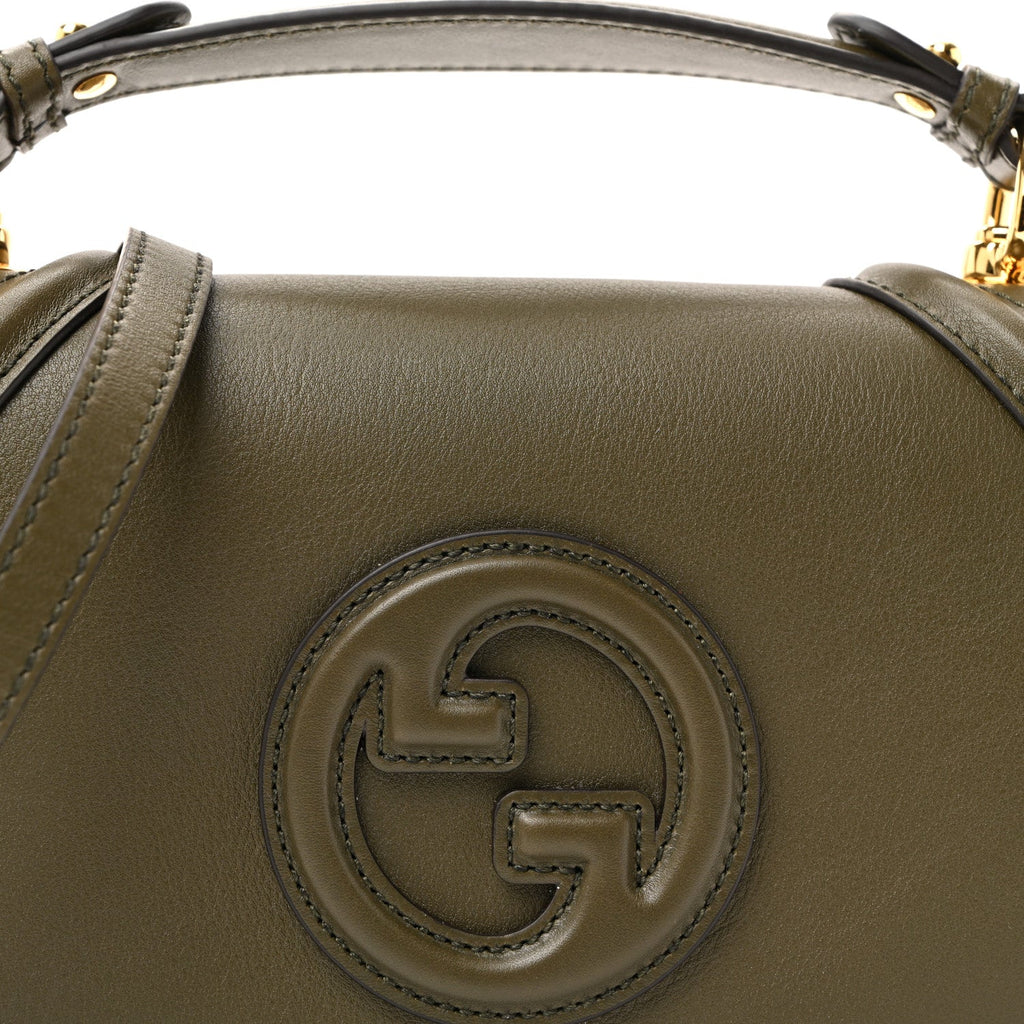 Roxy Calfskin Medium Blondie Top Handle Bag Forest Green