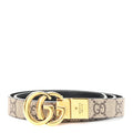 Calfskin GG Supreme Monogram Double G Reversible 20mm Belt 75 30 Beige Ebony Black