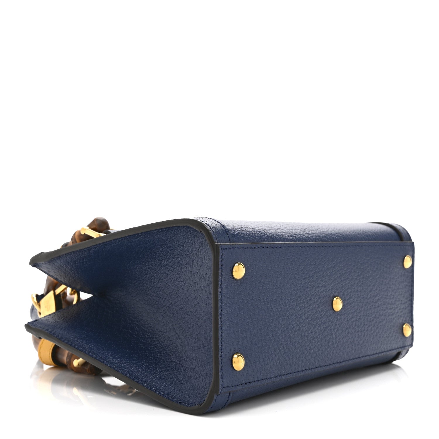 Textured Dollar Calfskin Web Mini Diana Tote Bag Royal Crop
