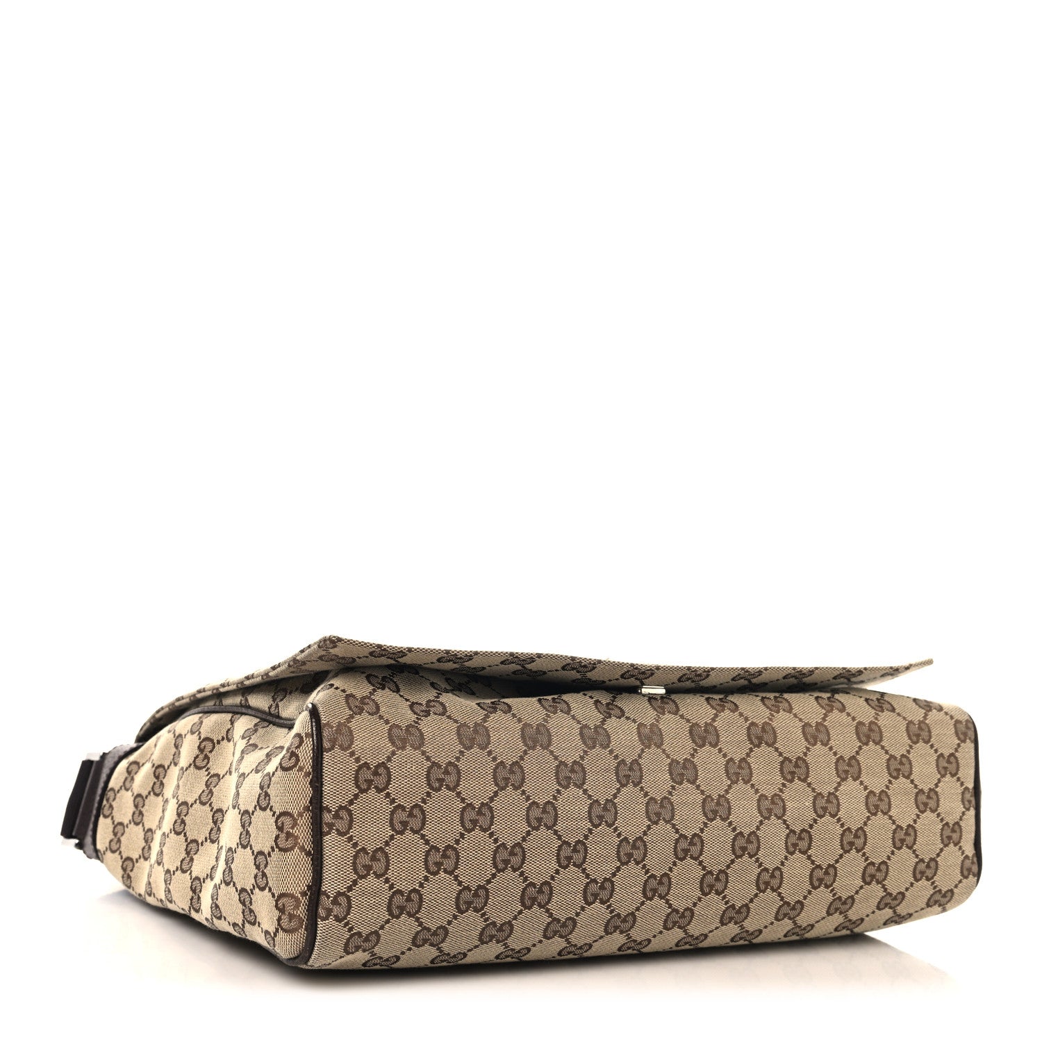 GG Monogram Medium Flap Messenger Bag Beige Dark Brown