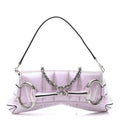 Iridescent Nappa Vertical Matelasse Medium Maxi Horsebit Chain Shoulder Bag Escape Pink