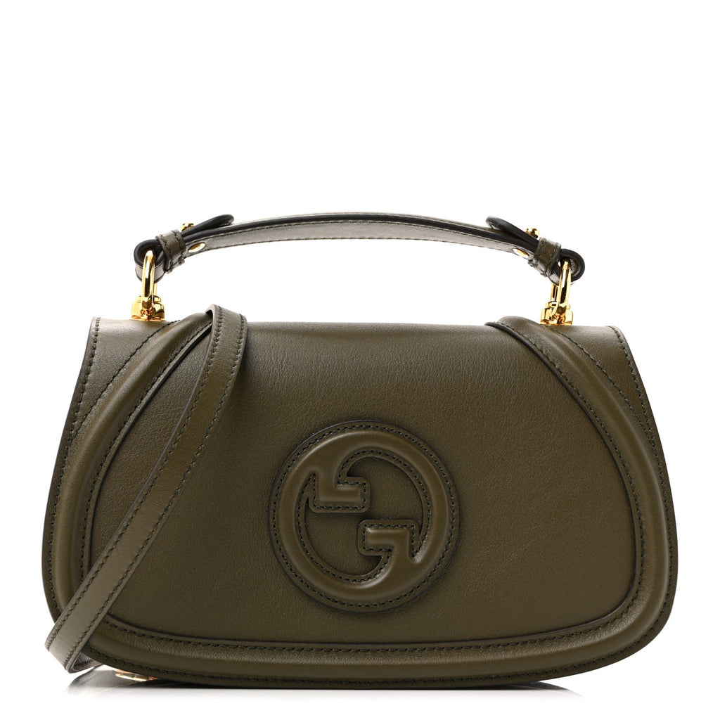 Roxy Calfskin Medium Blondie Top Handle Bag Forest Green