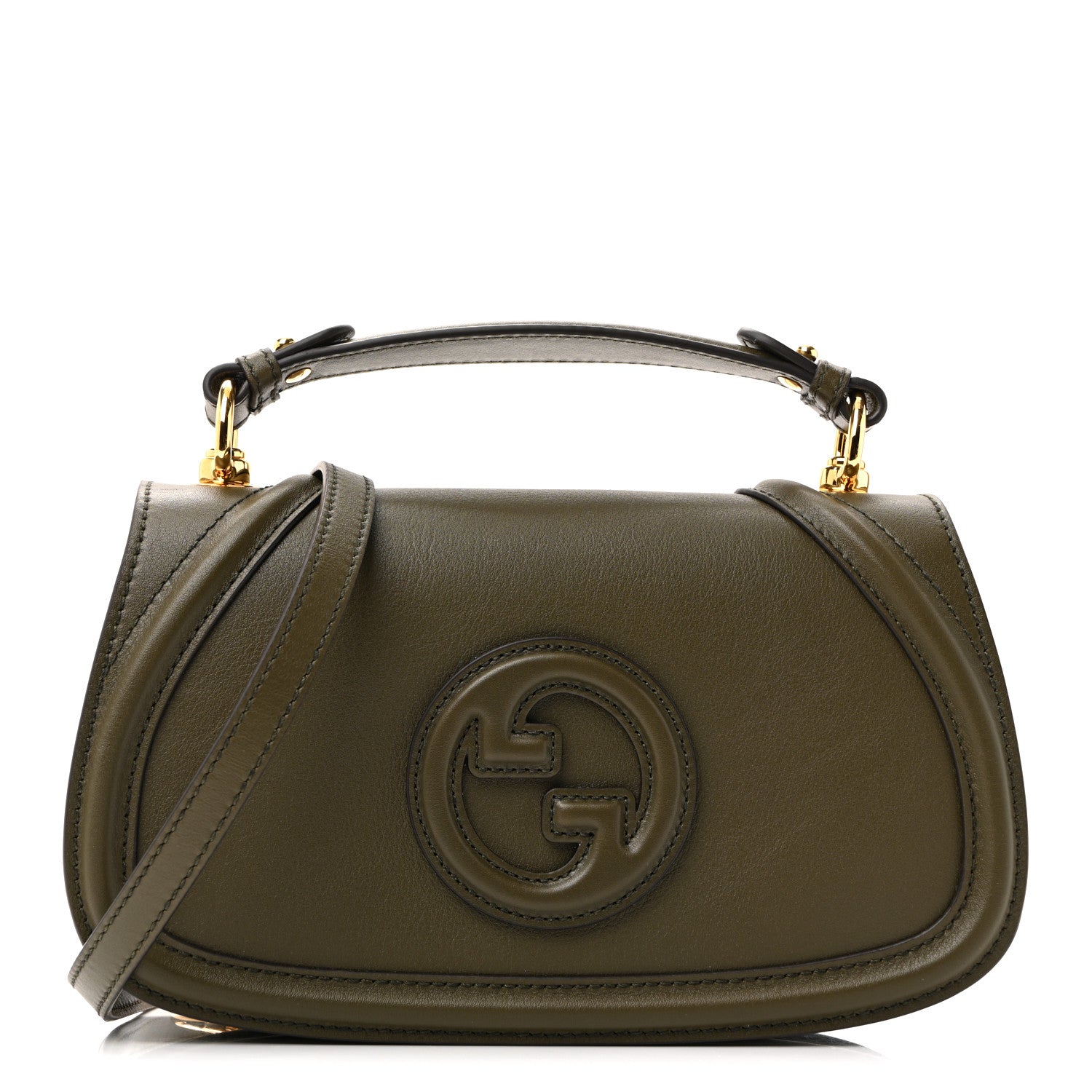 Roxy Calfskin Medium Blondie Top Handle Bag Forest Green