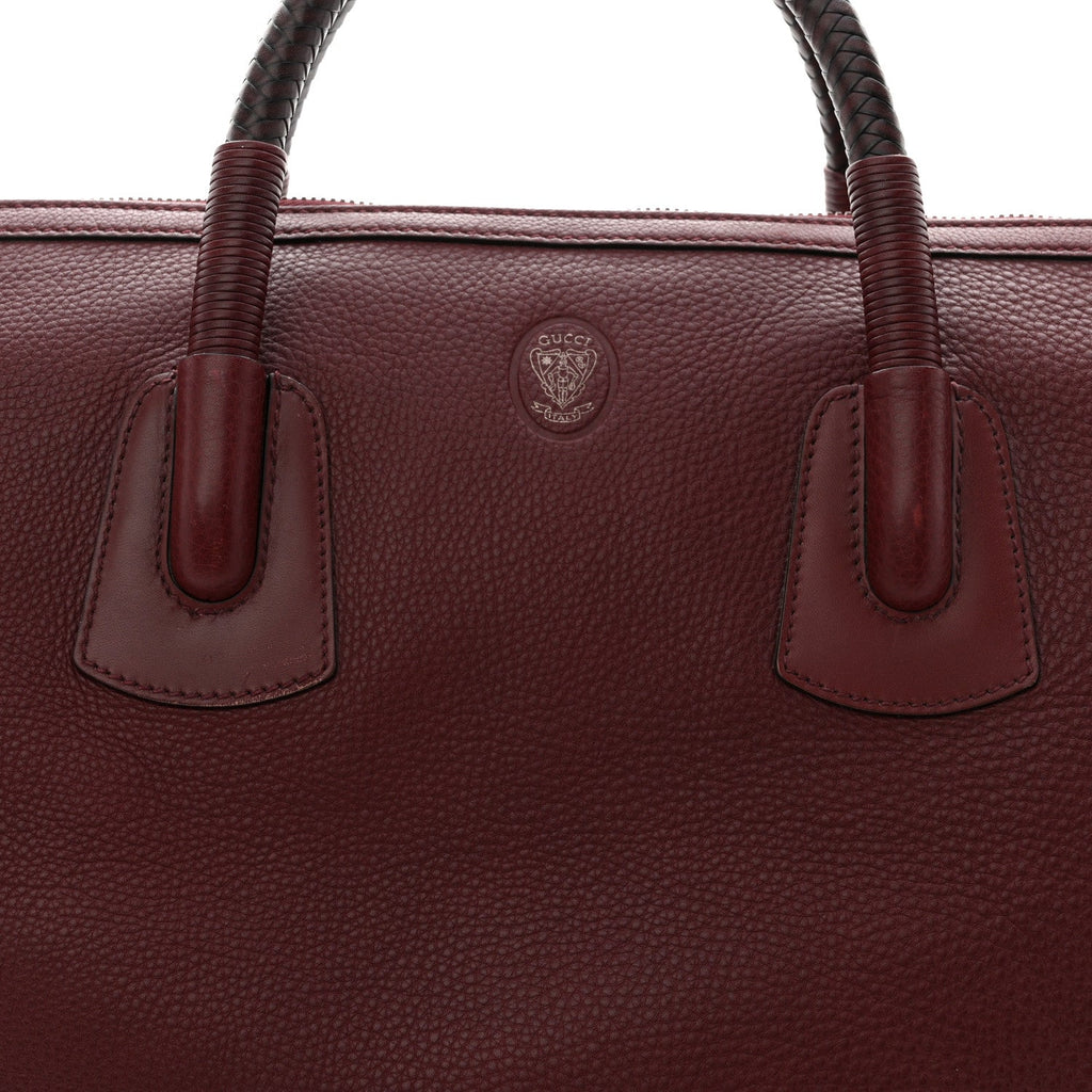 Grained Calfskin Duffle Bag Burgundy