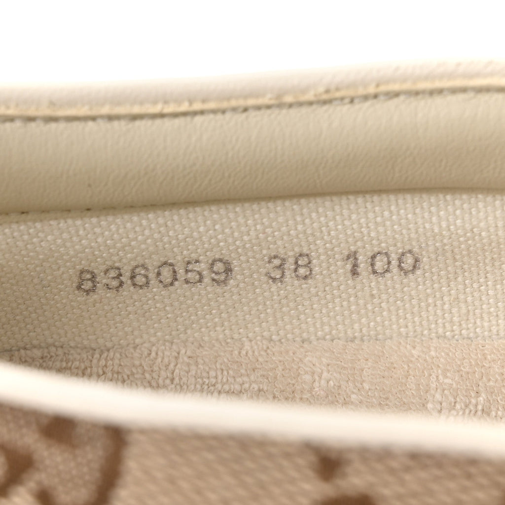 New Canvas GG Monogram Womens Slip On 30mm Sneakers 38 Beige Ebony Mystic White