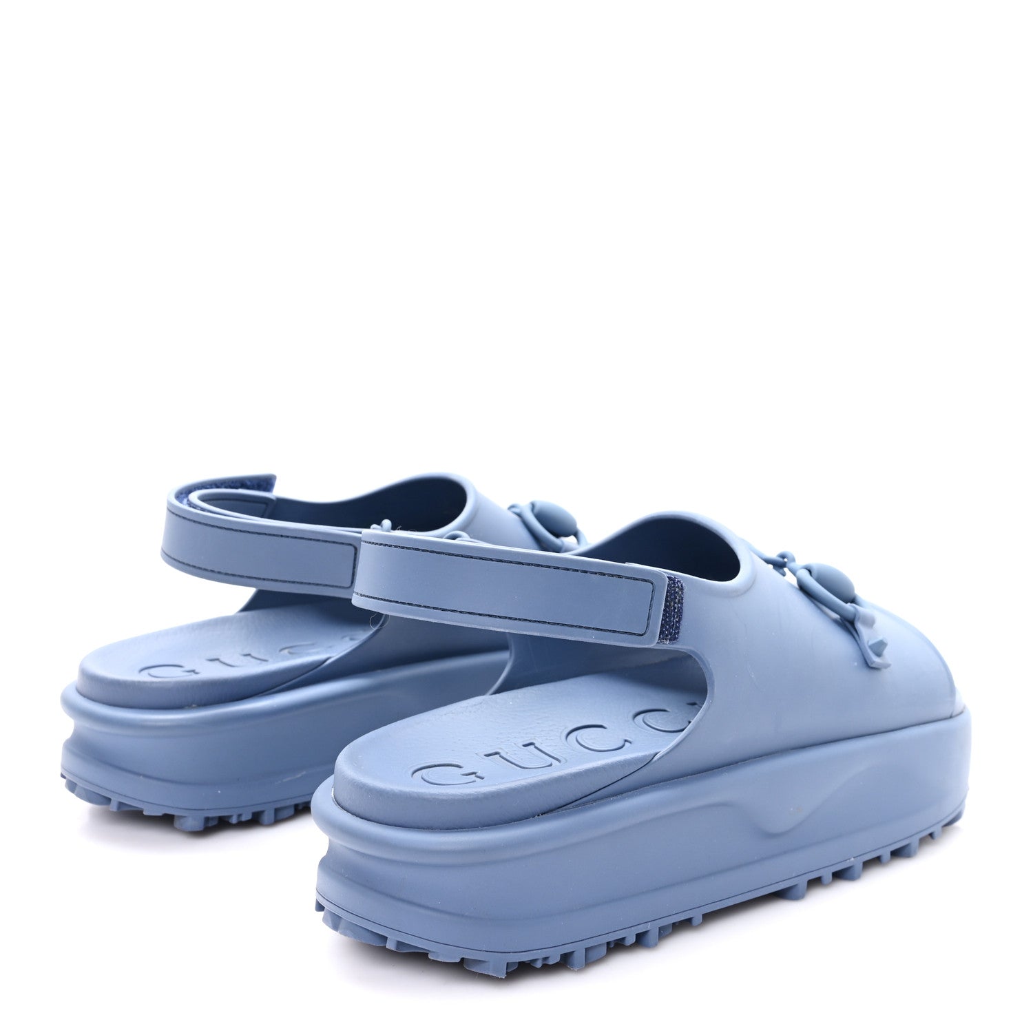 Soft Rubber Horsebit Touch Mens Strapped Sandals 9 Washed Indigo