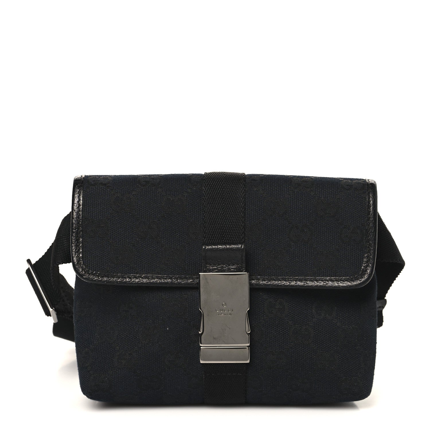 GG Monogram Web Buckle Belt Bag Black