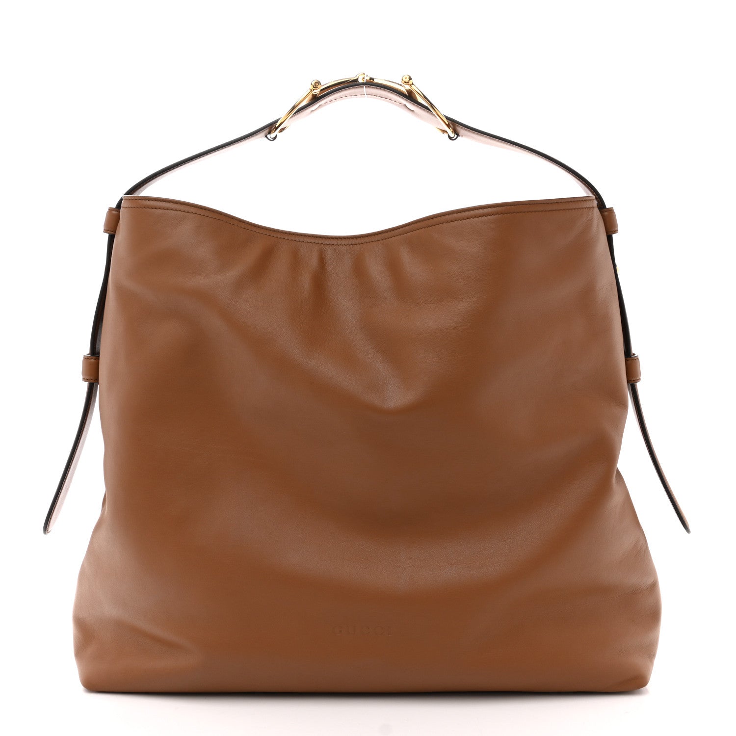 Calfskin Beatrix Horsebit Large Tote Bag Brown