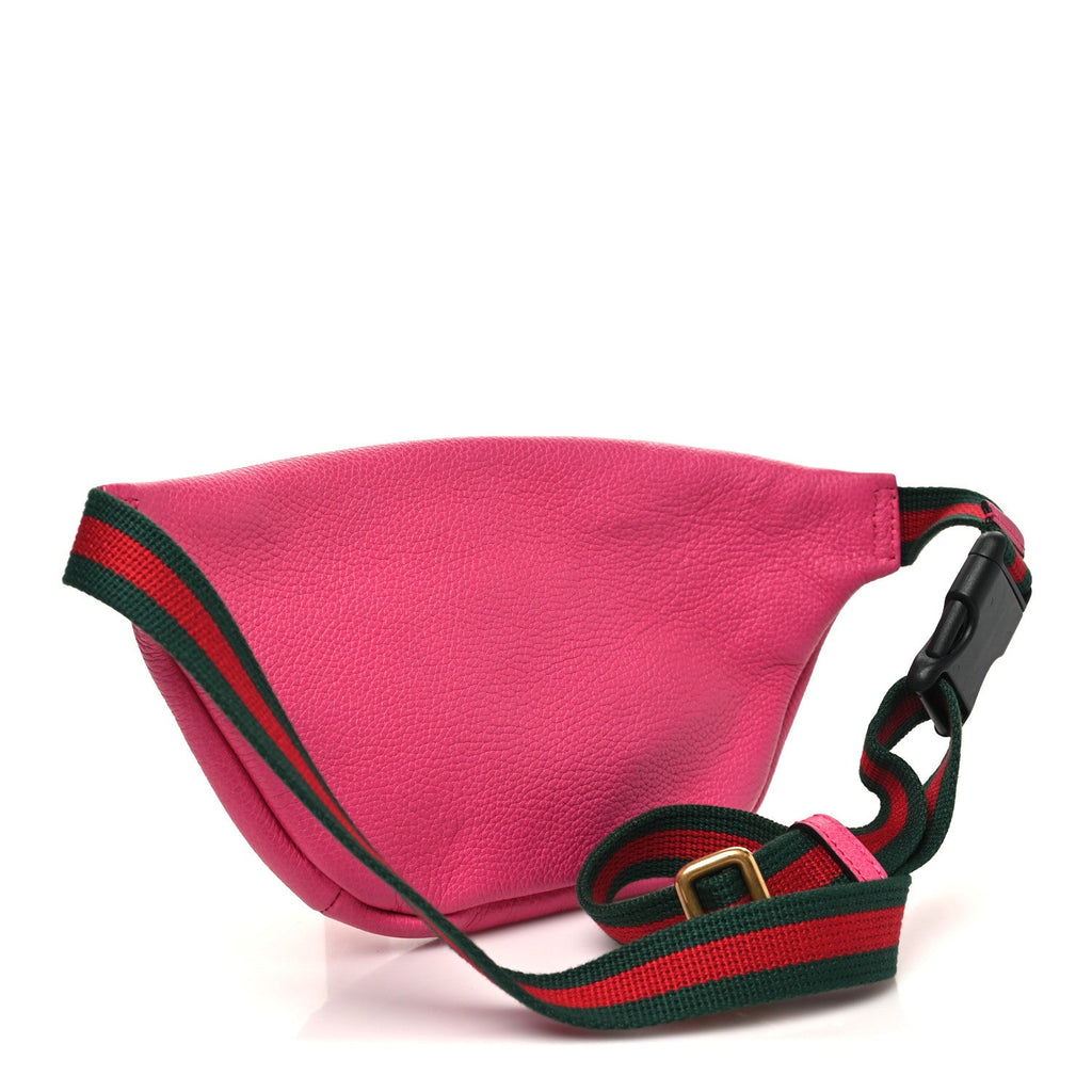 Grained Calfskin Small Logo Belt Bag Box Pink Green