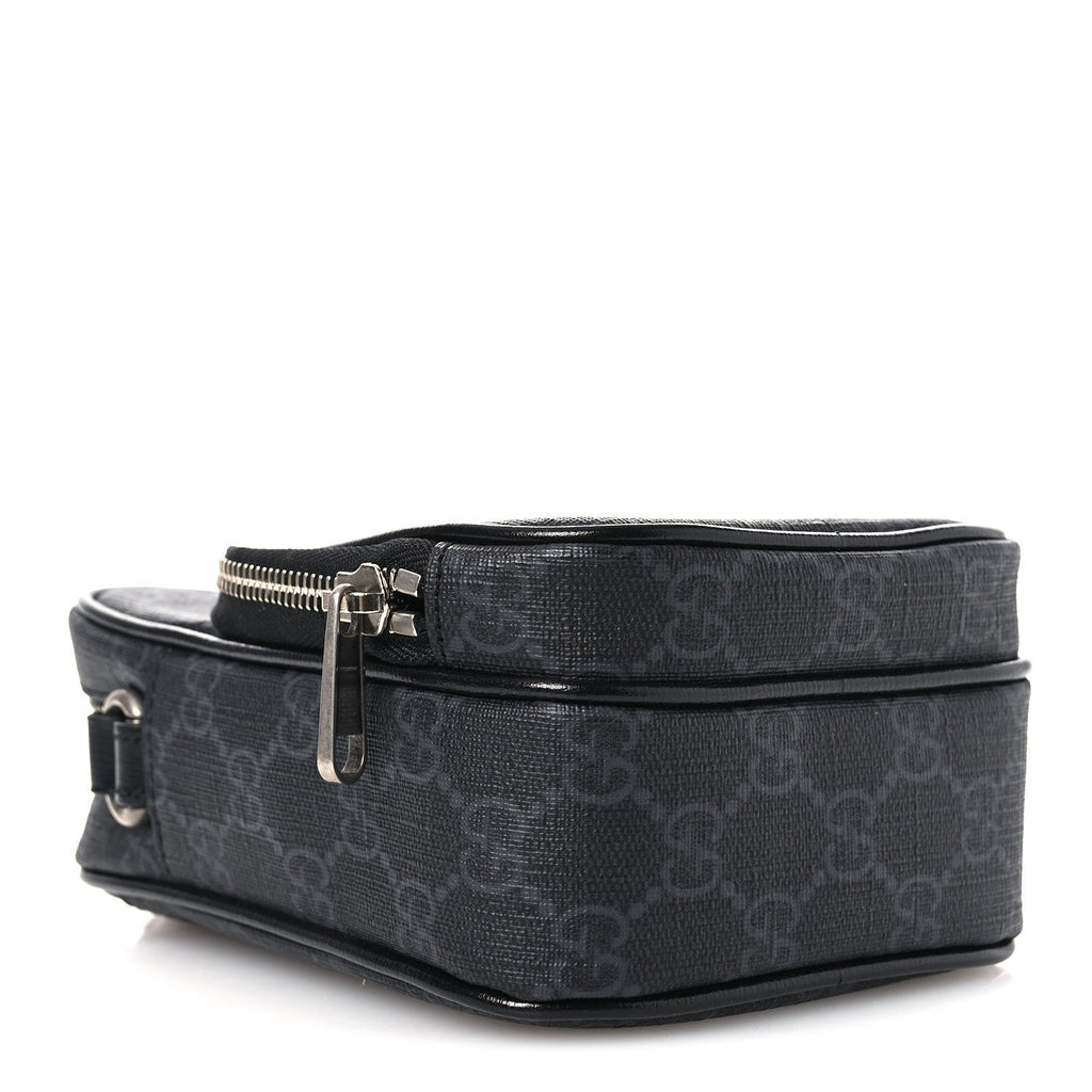 GG Supreme Monogram Azalea Calfskin Mini Retro Interlocking G Bag Black