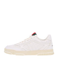 Calfskin Suede Womens Re-Web Sneakers 38.5 White Red