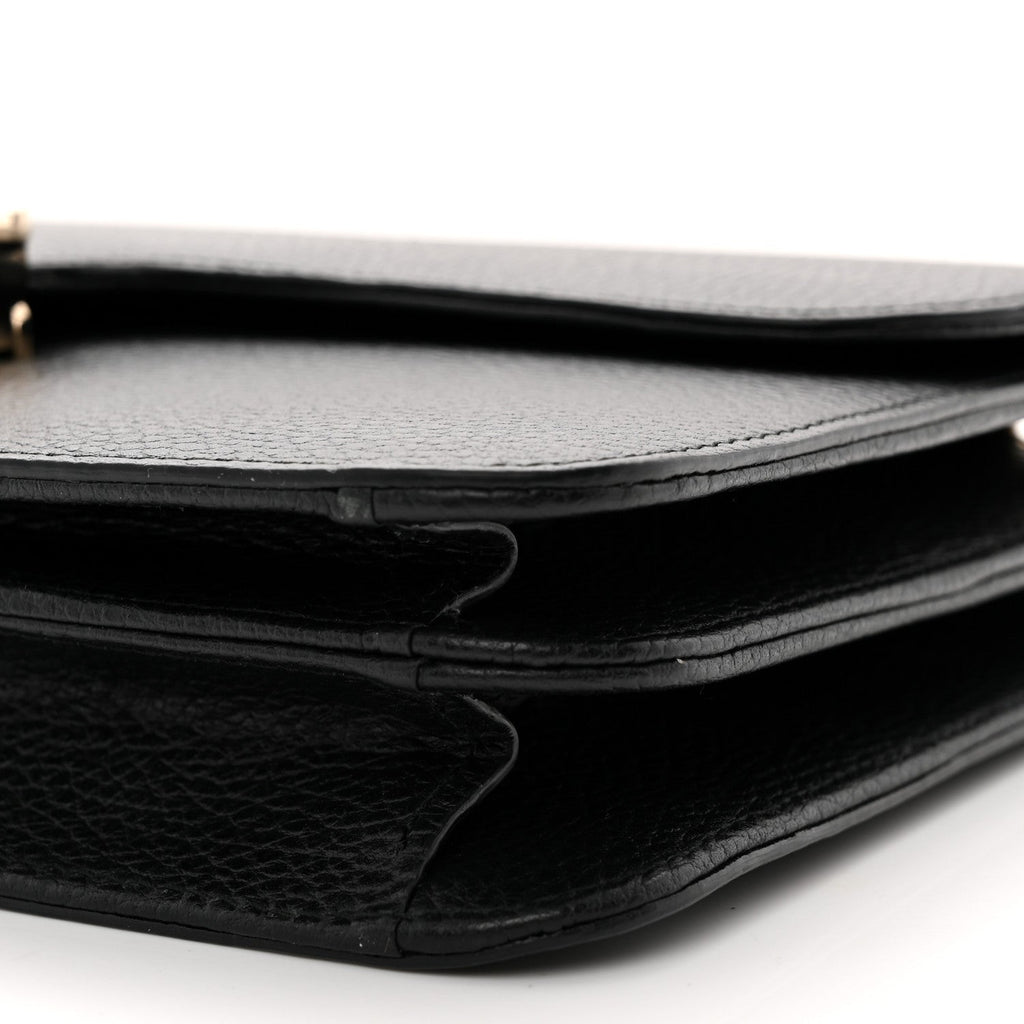 Dollar Calfskin Interlocking G Shoulder Bag Black