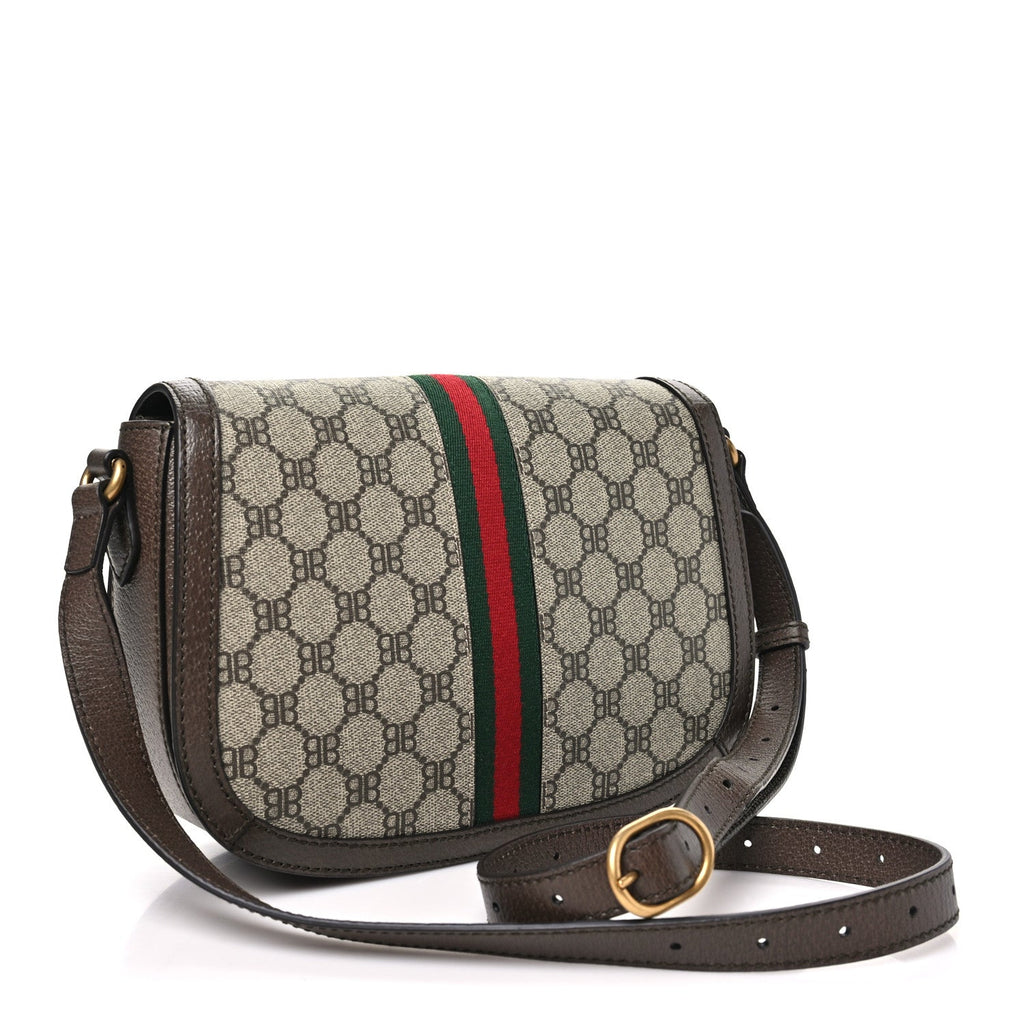 X  BB Supreme Monogram Web Small Ophidia Shoulder Bag Beige New Acero