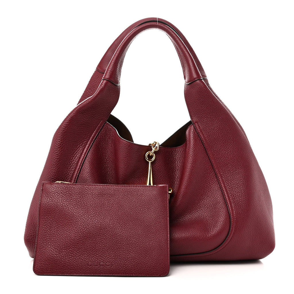Grained Calfskin Softbit Maxi Shoulder Bag Rosso Ancora Red