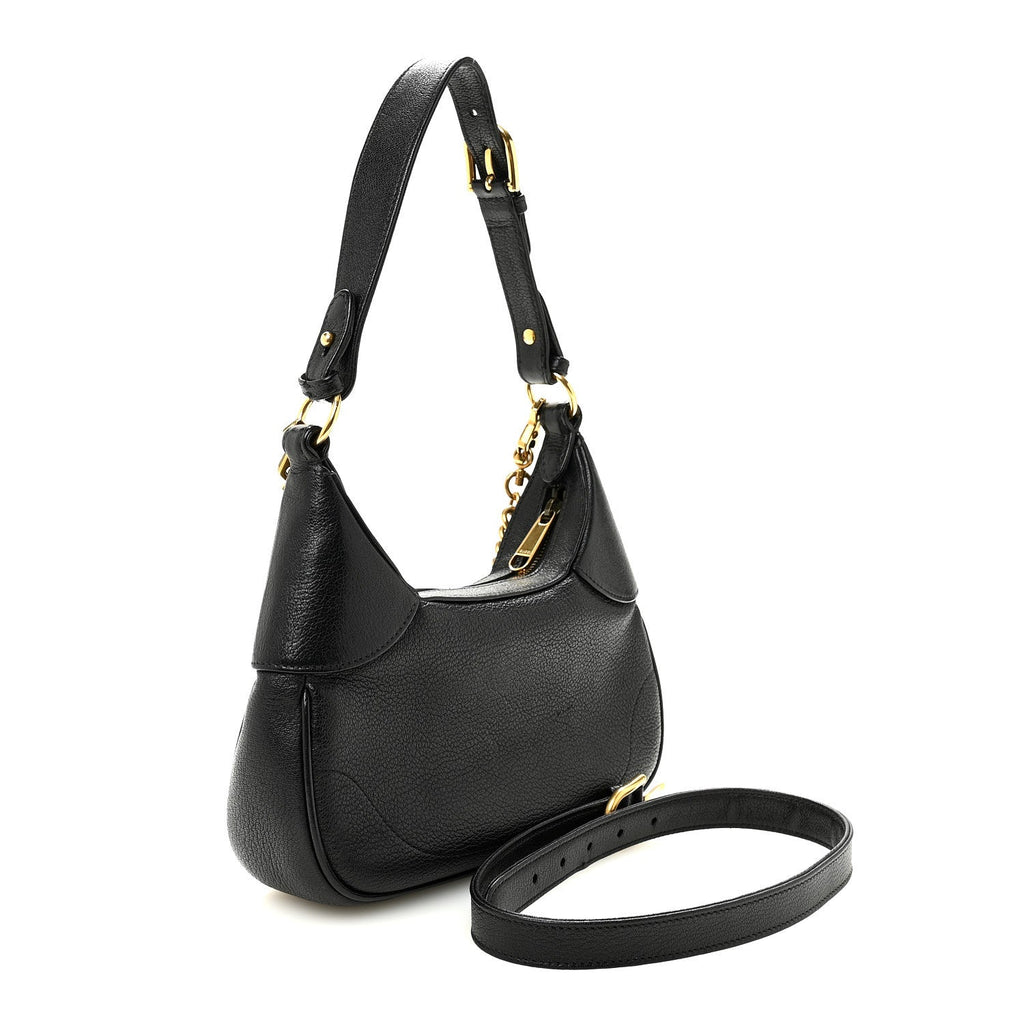 Goatskin Small Aphrodite Shoulder Bag Black