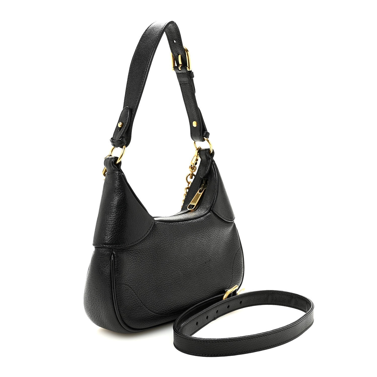 Goatskin Small Aphrodite Shoulder Bag Black