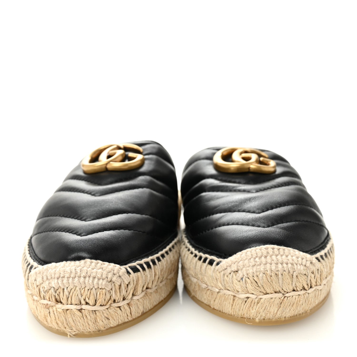 Nappa Matelasse GG Marmont Espadrille Slippers 36 Black