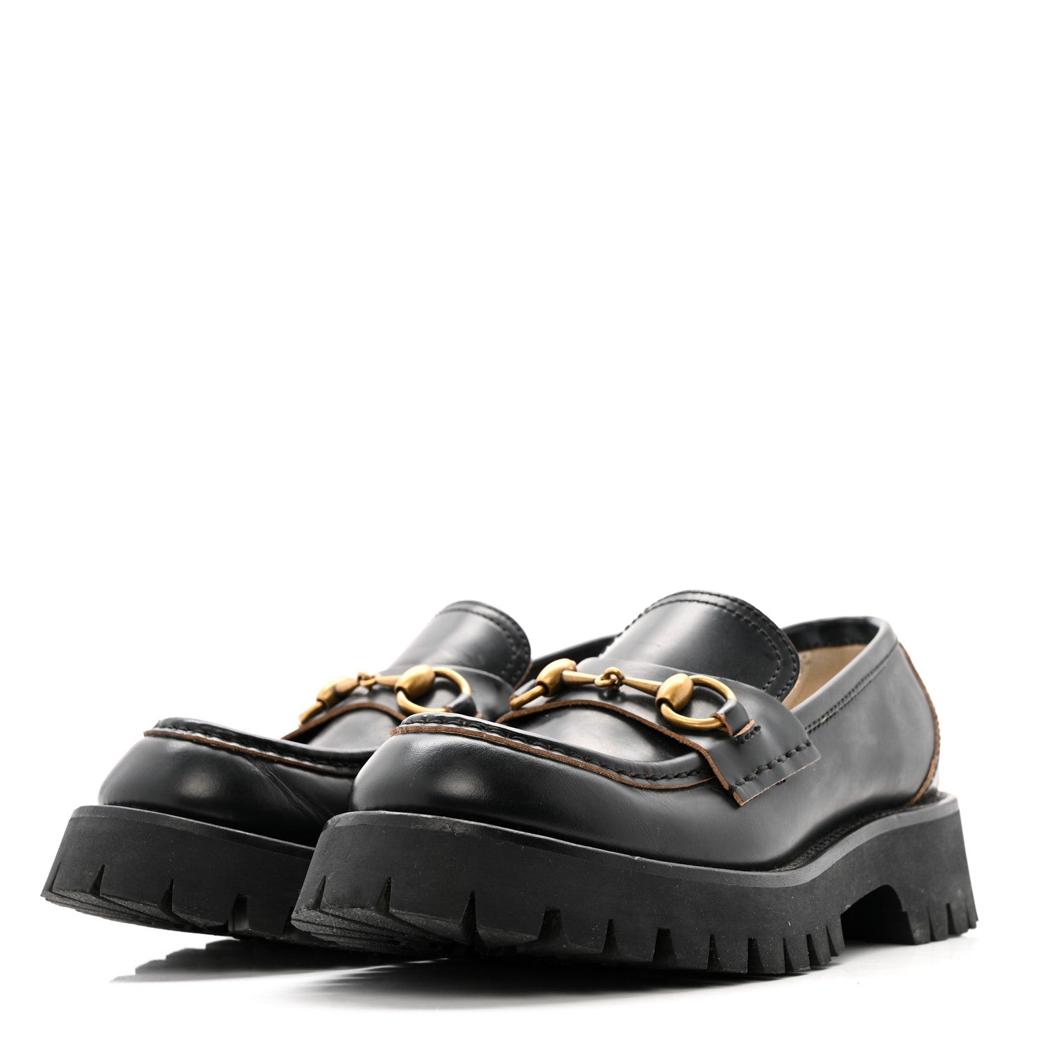 Cordovan Lux Womens Harald Horsebit 25mm Platform Loafers 40 Black 37.5 Black