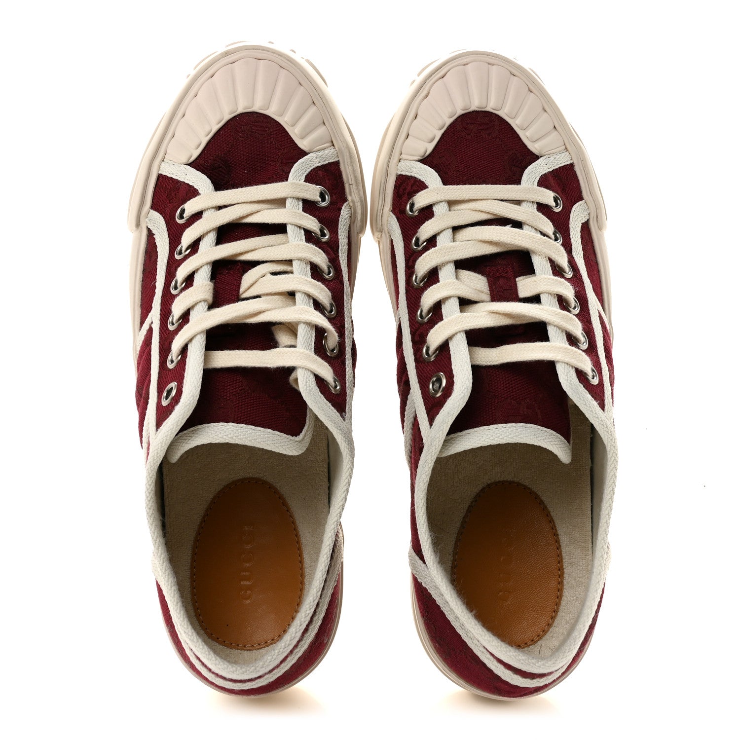 New Canvas GG Monogram Womens Chunky Sneakers 38.5 Rosso Ancora