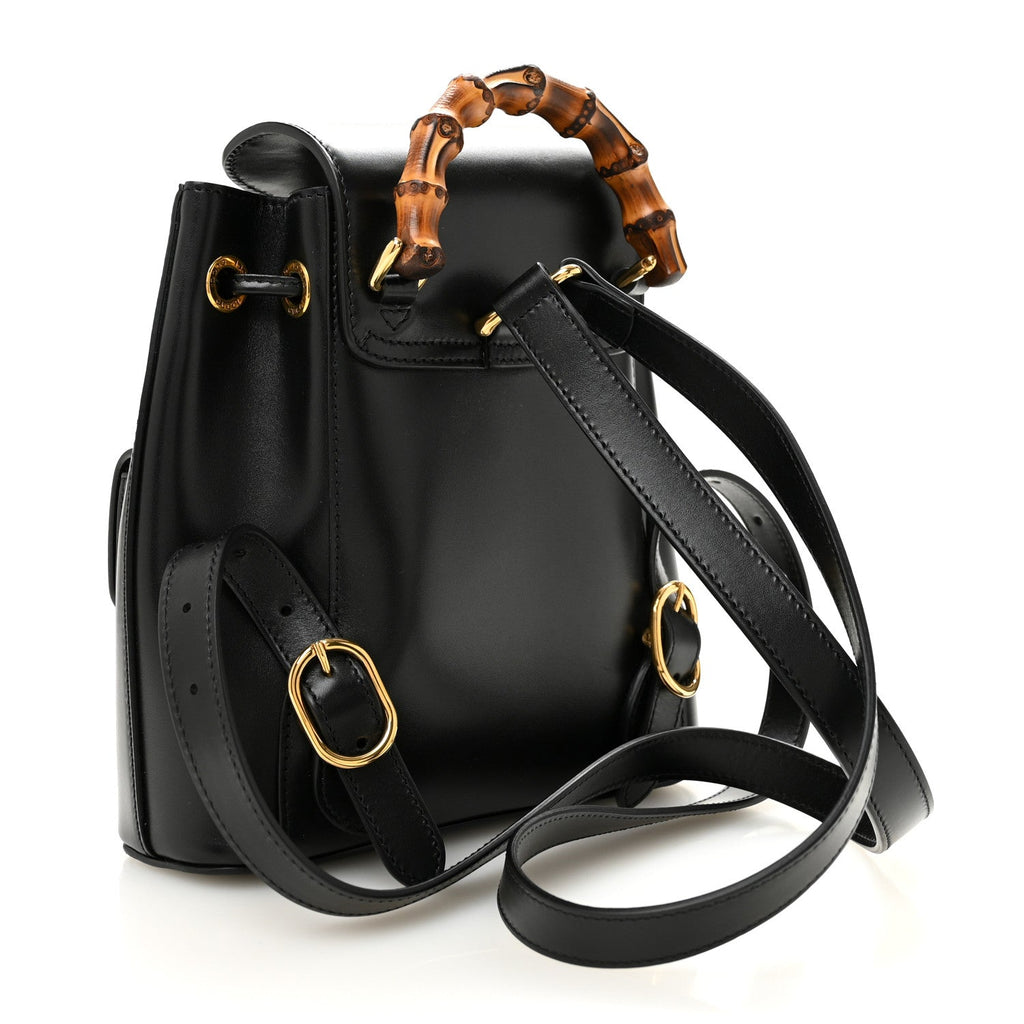 Calfskin Bamboo Backpack Black