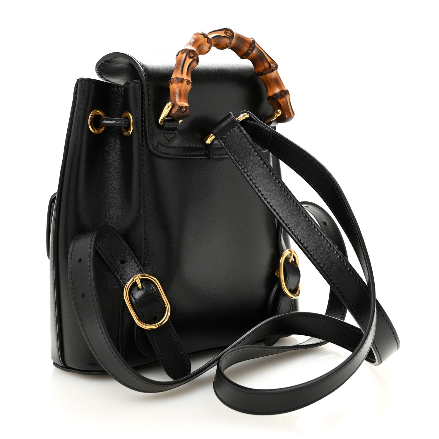 Calfskin Bamboo Backpack Black