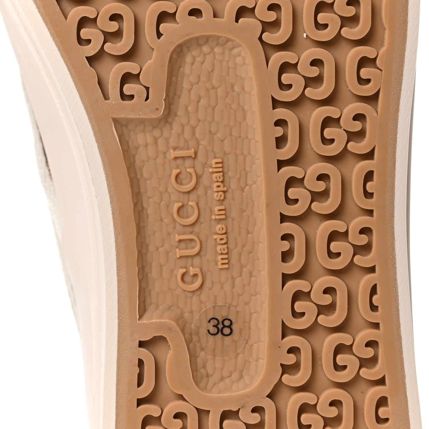 New Canvas GG Monogram Womens Slip On 30mm Sneakers 38 Beige Ebony Mystic White