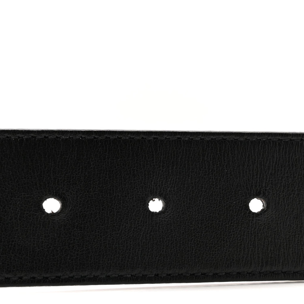 GG Supreme Monogram Plutone Calfskin Double G Reversible 37mm Belt 80 32 Beige Ebony New Acero