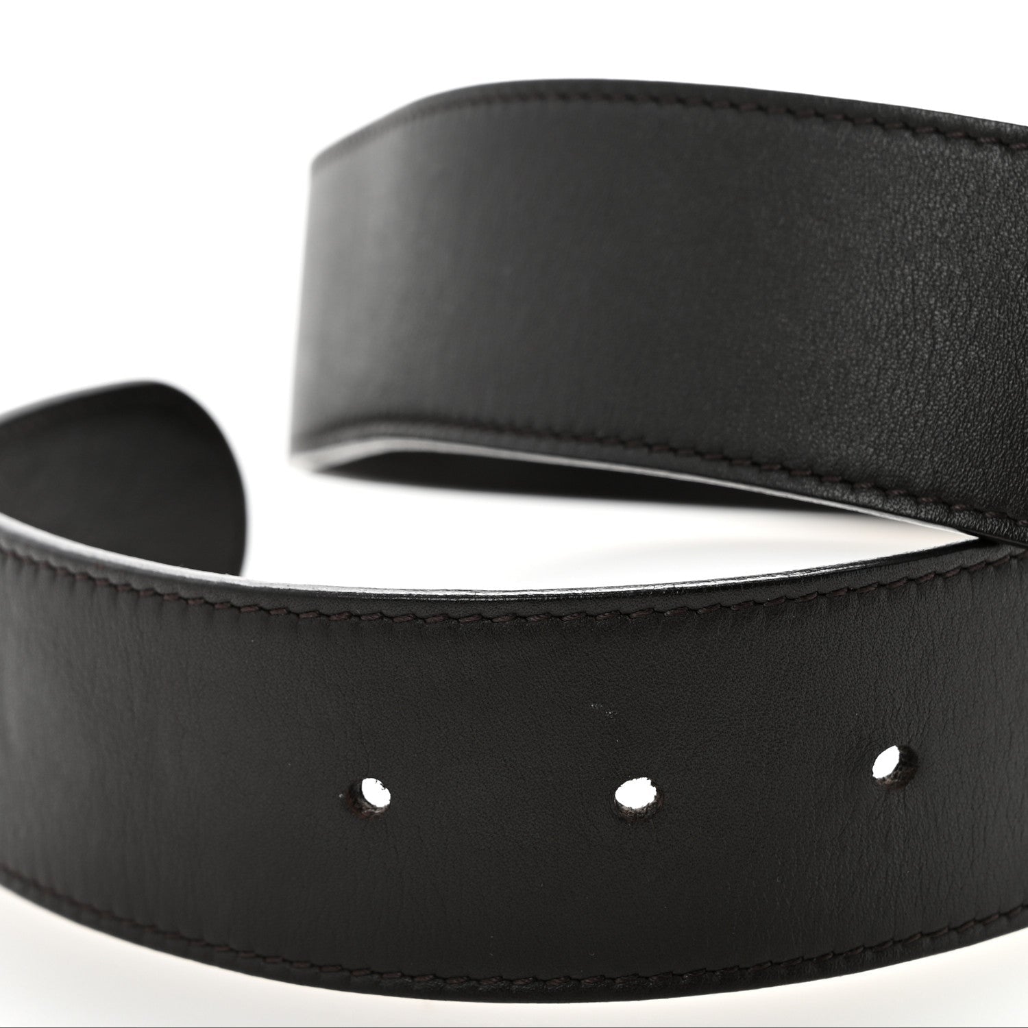 Moon Calfskin Nickel Double G 40mm Belt 85 34 Dark Cocoa