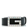 Calfskin Crystal Square G Madelyn Belt 85 34 Black