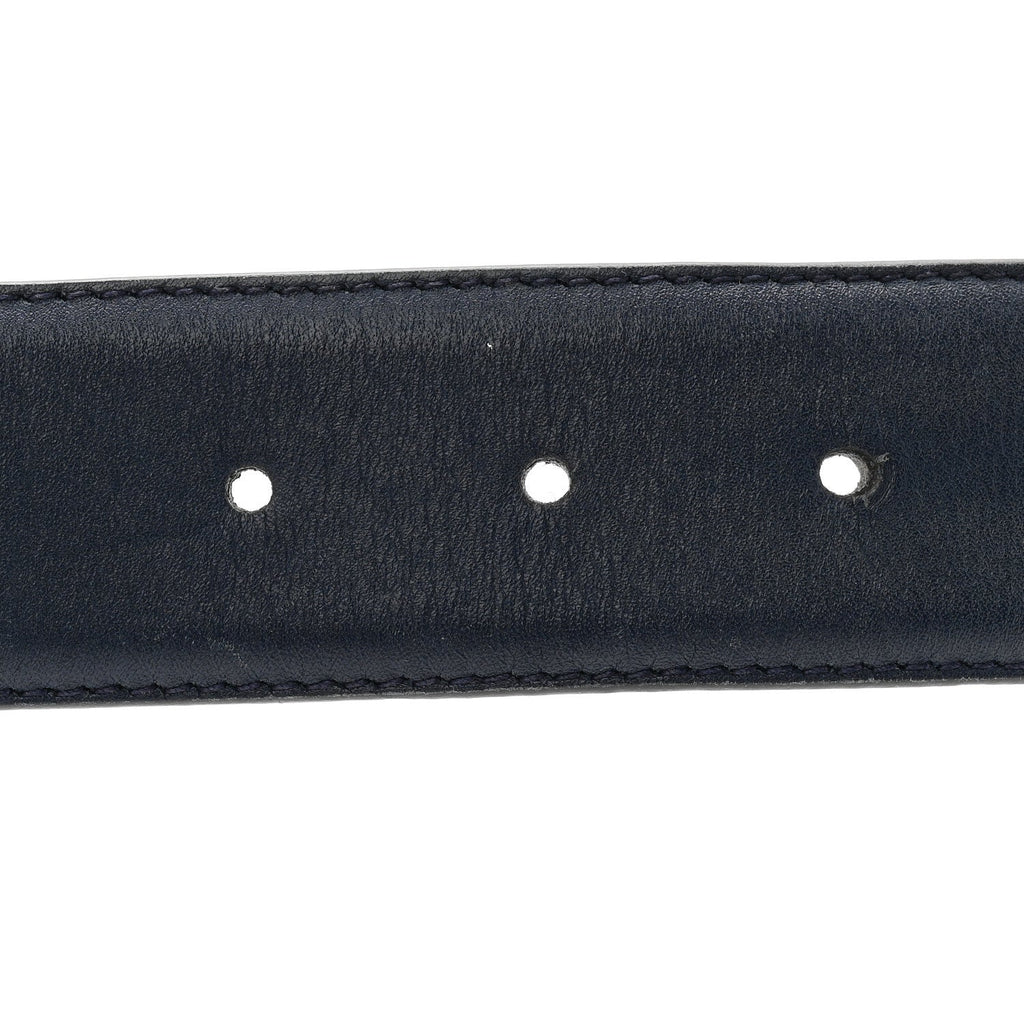 Moon Calfskin Interlocking G 37mm Belt 75 30 Cobalt Blue