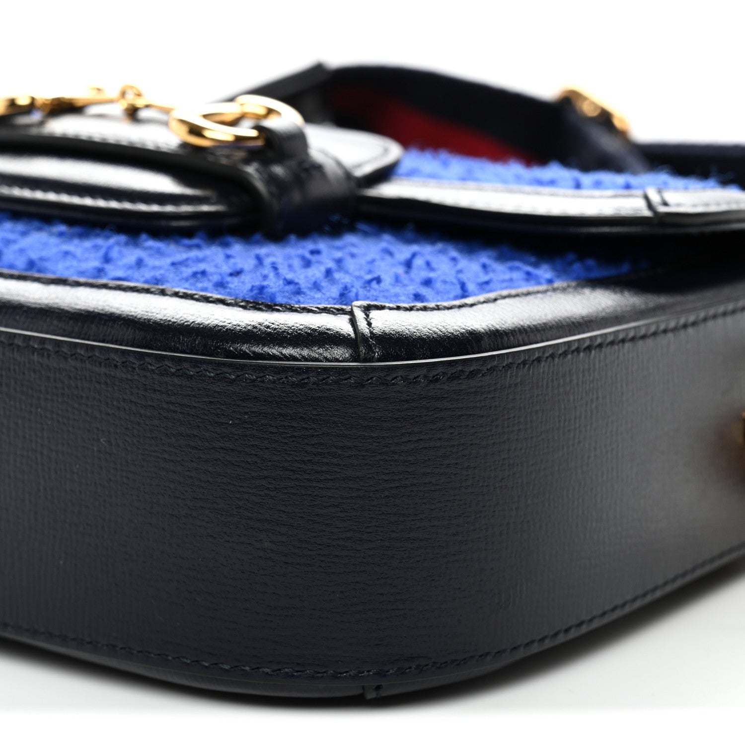 Casy Wool Azalea Calfskin Mini Horsebit 1955 Shoulder Bag Blue China