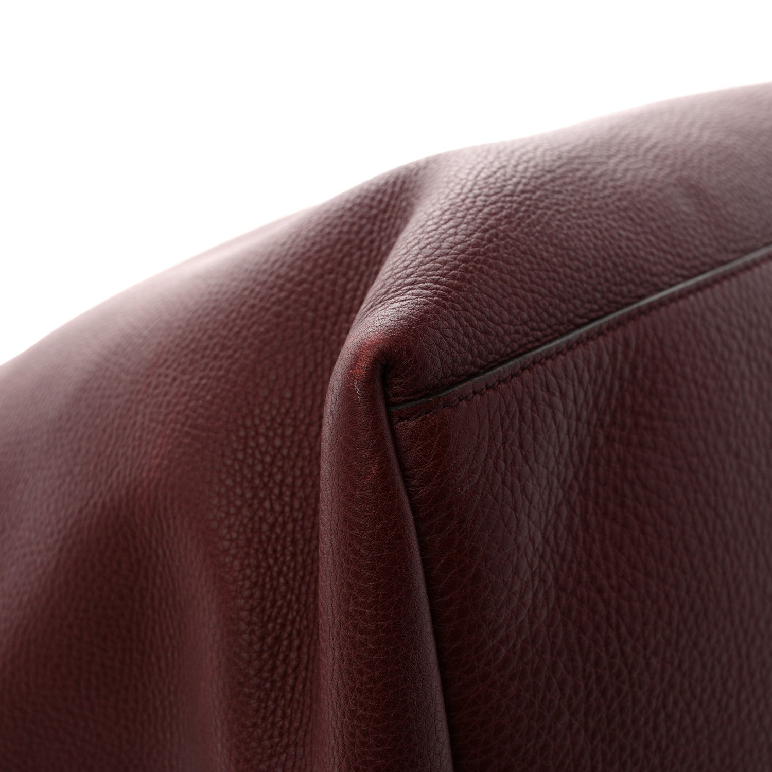 Grained Calfskin Duffle Bag Burgundy