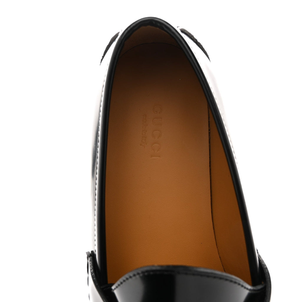 Cordovan Lux Womens Horsebit 45mm Platform Loafers 39.5 Black