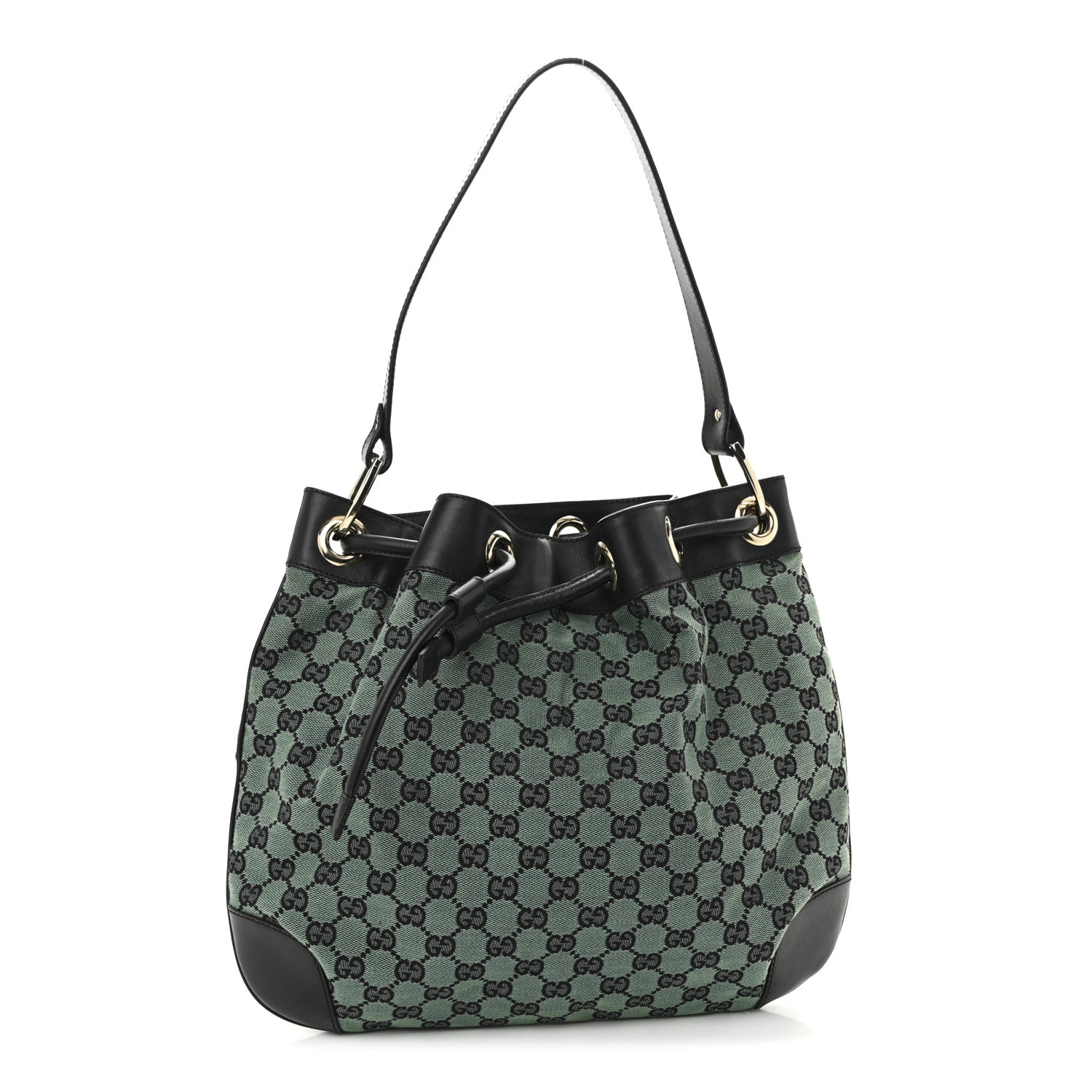 Monogram Drawstring Shoulder Bag Green