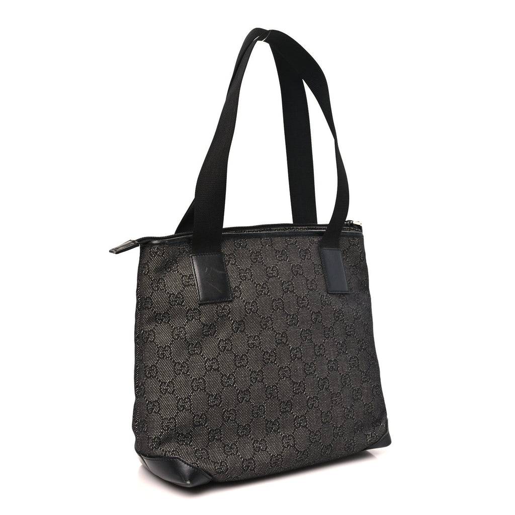 Denim Monogram Tote Bag Black
