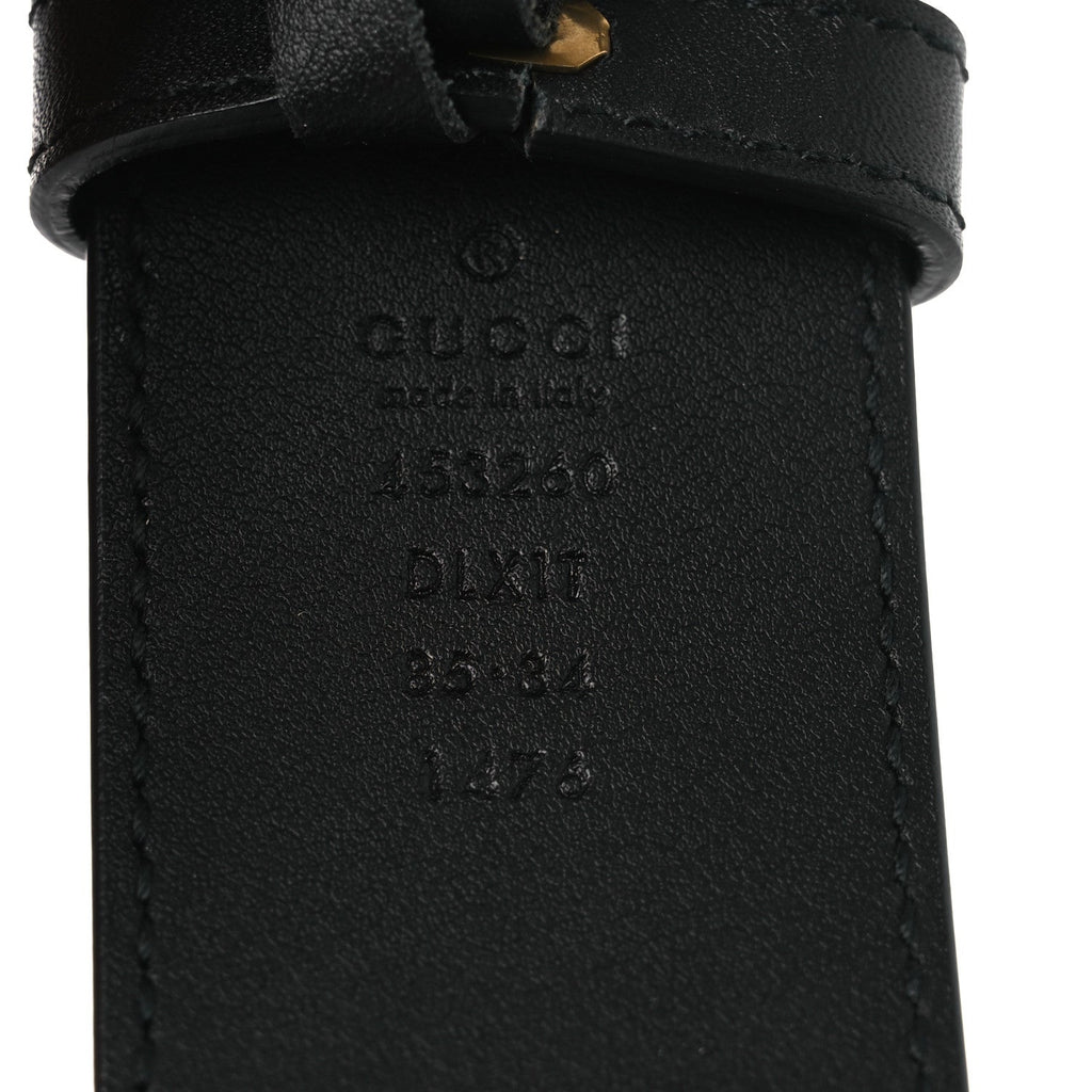 Moon Calfskin Pearl Double G 40mm Belt 85 34 Black Cream