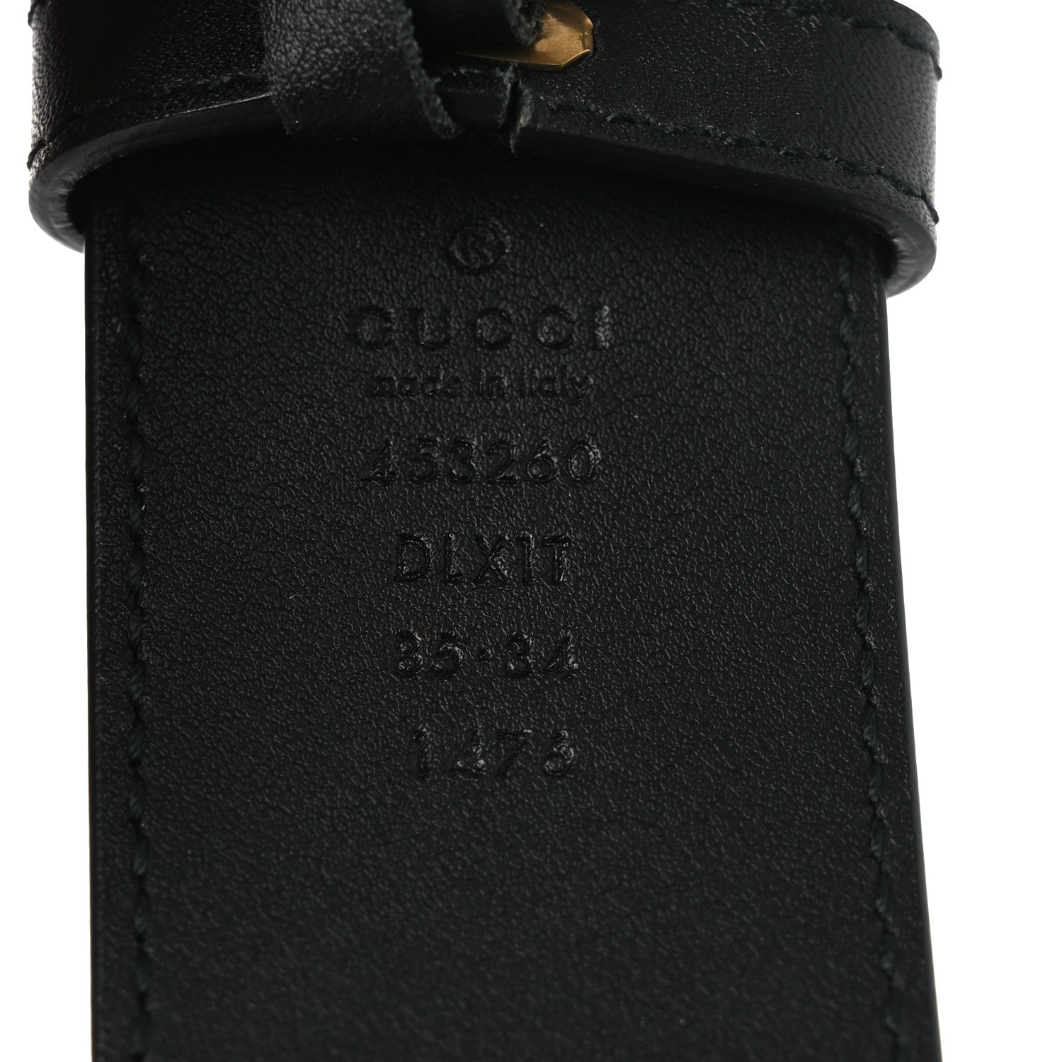 Moon Calfskin Pearl Double G 40mm Belt 85 34 Black Cream