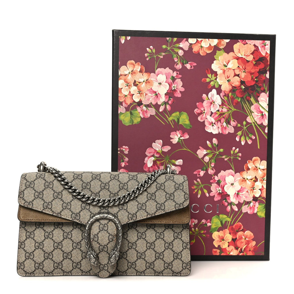 GG Supreme Monogram Small Dionysus Shoulder Bag Taupe