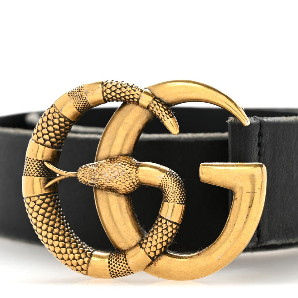 Faded Calfskin Snake Double G Belt 70 28 Black