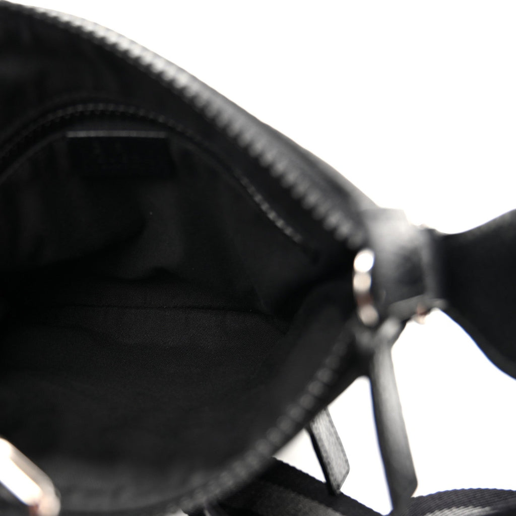 Nylon Monogram Mini Flat Messenger Bag Black