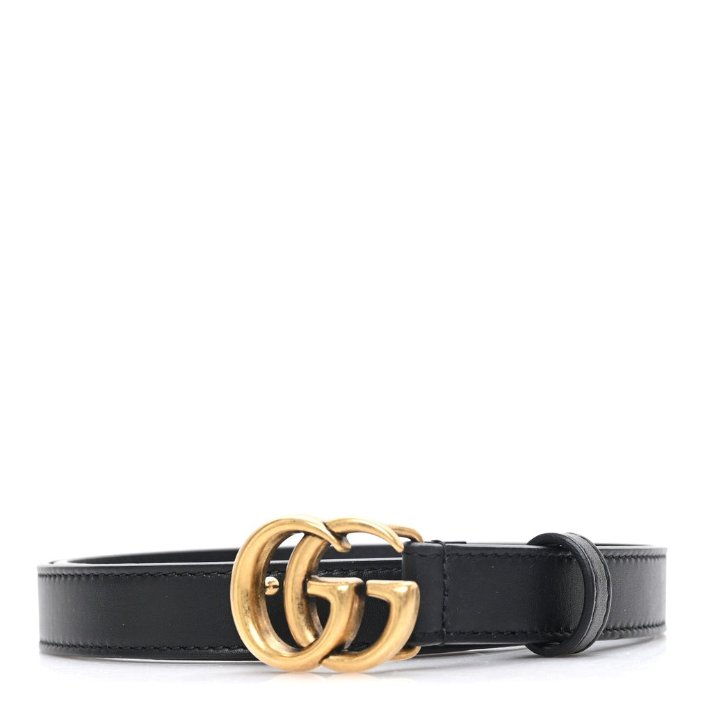 Calfskin Double G 20mm Belt 75 30 Black 75/30 Black