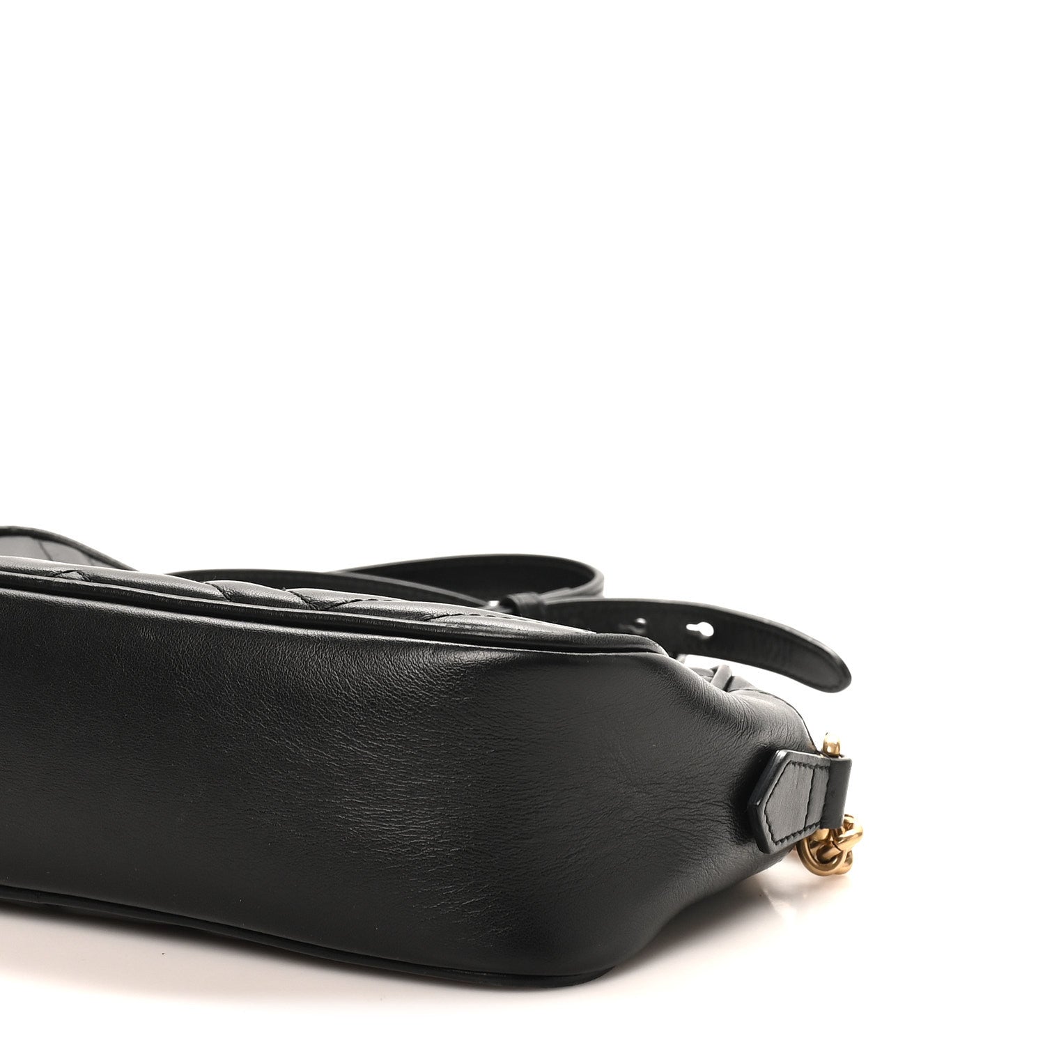 Calfskin Matelasse Small GG Marmont Chain Shoulder Bag Black
